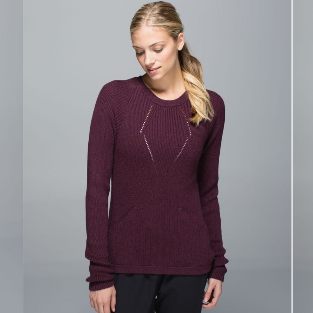 Lululemon The Sweater The Better Heathered Bordeaux Drama Size 6 Pre-owned
